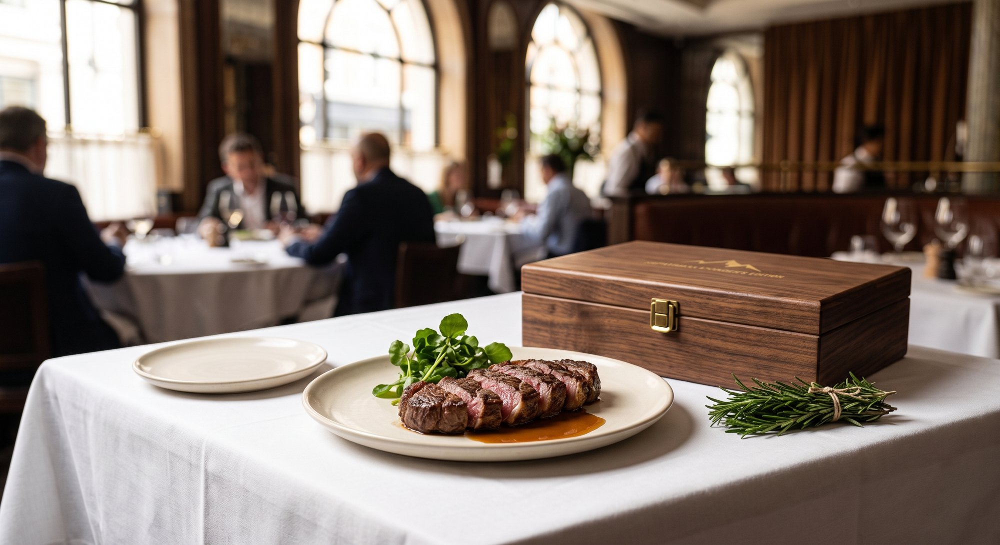 Restaurant dining experience with tableside salt service